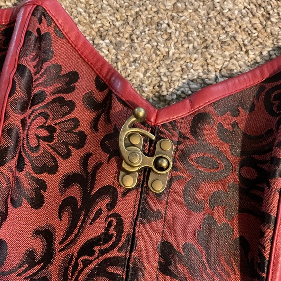 Steampunk Cosplay Lace Up Corset Bustier Top L Chains - Picture 10 of 12